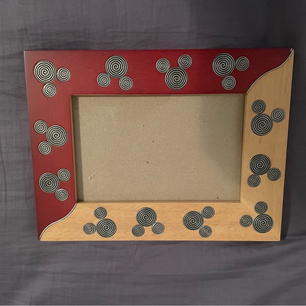 Disney World Mickey Wood Picture Frame 5”x7”